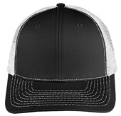NV Caps Twill Mesh Adjustable SnapBack Baseball Trucker Caps BLACK/WHITE Front