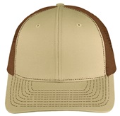NV Caps Twill Mesh Adjustable SnapBack Baseball Trucker Caps KHAKI/COFFEE Front