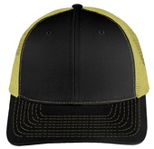 NV Caps Twill Mesh Adjustable SnapBack Baseball Trucker Caps BLACK/VEGAS GOLD Front