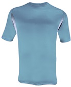 Adult Side Panels, Raglan Sleeves, Performance Crew Neck T Shirt or Jersey LIGHT BLUE WITH GRAPHITE PANELS Front