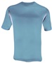Adult Side Panels, Raglan Sleeves, Performance Crew Neck T Shirt or Jersey LIGHT BLUE WITH GRAPHITE PANELS Front