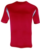 Adult Side Panels, Raglan Sleeves, Performance Crew Neck T Shirt or Jersey SCARLET WITH GRAPHITE PANELS Front