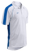 Adult Polyester Pebble Body Coaches Polo Shirts WHITE/ROYAL Pocket