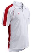 Adult Polyester Pebble Body Coaches Polo Shirts WHITE/SCARLET Pocket