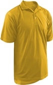 Mens Jacquard Horizontal Stripe Pinhole Mesh Coaches Polo Shirts LT. GOLD Pocket