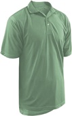 Mens Jacquard Horizontal Stripe Pinhole Mesh Coaches Polo Shirts OLIVE DRAB GREEN Pocket