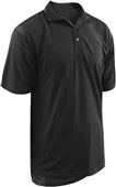 Mens Jacquard Horizontal Stripe Pinhole Mesh Coaches Polo Shirts BLACK Pocket