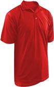Mens Jacquard Horizontal Stripe Pinhole Mesh Coaches Polo Shirts SCARLET Pocket