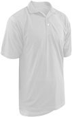 Mens Jacquard Horizontal Stripe Pinhole Mesh Coaches Polo Shirts WHITE Pocket