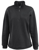Pennant Womens Classic 1/4 Zip Fleece Pullover 616 BLACK Pocket