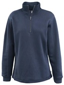 Pennant Womens Classic 1/4 Zip Fleece Pullover 616 NAVY Pocket