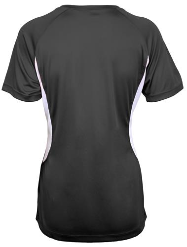 ★23SS★【WOOALONG】★Active embo V-neck T-shir.t★ Epic Womens Girls Color Blocked Performance V-Neck Shirt
