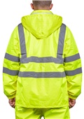 Game Sportswear The Econo Hi-Vis Rain Jacket 1655E NEON LIME Back