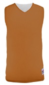 Alleson Adult/Yth Reversible Mesh Basketball Tank Outside: TEXAS ORANGE, Inside: WHITE Front