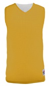 Alleson Adult/Yth Reversible Mesh Basketball Tank Outside: LIGHT GOLD, Inside: WHITE Front