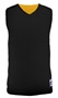 Alleson Adult/Yth Reversible Mesh Basketball Tank Outside: BLACK, Inside: LIGHT GOLD Front