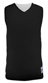 Alleson Adult/Yth Reversible Mesh Basketball Tank Outside: BLACK, Inside: WHITE Front