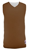 Alleson Adult/Yth Reversible Mesh Basketball Tank Outside: BROWN, Inside: WHITE Front