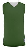 Alleson Adult/Yth Reversible Mesh Basketball Tank Outside: DARK GREEN, Inside: WHITE Front