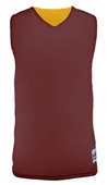 Alleson Adult/Yth Reversible Mesh Basketball Tank Outside: MAROON, Inside: LIGHT GOLD Front