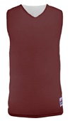 Alleson Adult/Yth Reversible Mesh Basketball Tank Outside: MAROON, Inside: WHITE Front
