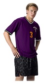 Alleson 500MLJ Adult Soccer Jerseys PU/BK/WH - PURPLE/BLACK/WHITE Pocket