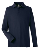 Core 365 Men's Fusion Chromasoft Long-Sleeve Pique Polo CE112L CLASSIC NAVY Pocket