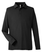 Core 365 Men's Fusion Chromasoft Long-Sleeve Pique Polo CE112L BLACK Pocket