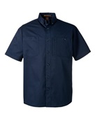Harriton Men's Advantage Il Short-Sleeve Work Shirt M585 DARK NAVY Pocket
