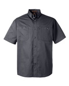 Harriton Men's Advantage Il Short-Sleeve Work Shirt M585 DARK CHARCOAL Pocket