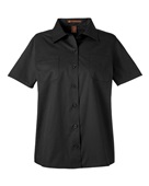 Harriton Ladies' Advantage Il Short-Sleeve Work Shirt M585W BLACK Pocket