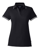 Nautica Ladies' Deck Polo N17168 BLACK/ WHITE Pocket