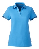 Nautica Ladies' Deck Polo N17168 AZURE BLU/ NT NV Pocket