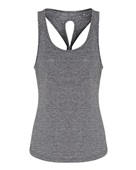 Ladies' Tridri Venus Knot-Back Yoga Tank TD042 BLACK MELANGE Pocket