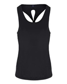 Ladies' Tridri Venus Knot-Back Yoga Tank TD042 BLACK Pocket