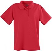 Womens 3-Button Polo Shirt (Black,Forest,Graphite,Maroon,Navy,Red,Royal,White) RED Pocket