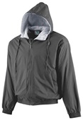 Augusta Hooded Taffeta Jacket Lined Fleece BLACK Pocket