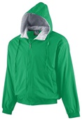Augusta Hooded Taffeta Jacket Lined Fleece KELLY GREEN Pocket