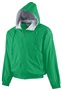 Augusta Hooded Taffeta Jacket Lined Fleece KELLY GREEN Pocket