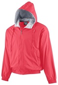 Augusta Hooded Taffeta Jacket Lined Fleece RED Pocket