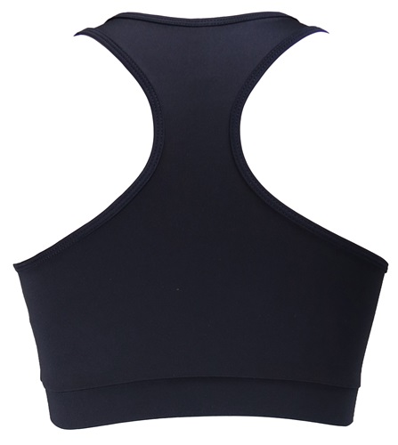 Sports Bra, Womens yoga, fitness, exercise, or lifestyle (BLACK) SOLID BLACK Back