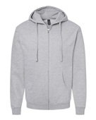 Tultex Unisex Full-Zip Hooded Sweatshirt 331 HEATHER GREY Pocket