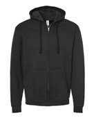 Tultex Unisex Full-Zip Hooded Sweatshirt 331 BLACK Pocket