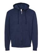 Tultex Unisex Full-Zip Hooded Sweatshirt 331 NAVY Pocket