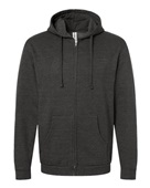 Tultex Unisex Full-Zip Hooded Sweatshirt 331 HEATHER GRAPHITE Pocket