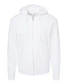 Tultex Unisex Full-Zip Hooded Sweatshirt 331 WHITE Pocket