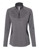 Adidas Women's Lightweight Quarter-Zip Pullover A281 BLACK HEATHER/ CARBON Pocket