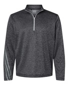Adidas Brushed Terry Heathered Quarter-Zip Pullover A284 BLACK HEATHER/ MID GREY Pocket