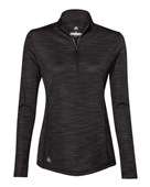 Adidas Women's Lightweight Mlange Quarter-Zip Pullover A476 BLACK MELANGE Pocket