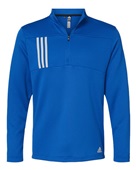 Adidas 3-Stripes Double Knit Quarter-Zip Pullover A482 TEAM ROYAL/ GREY TWO Pocket